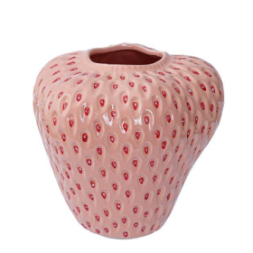 Creative Design Strawberry Ceramic Vase (Option: Small Pink)