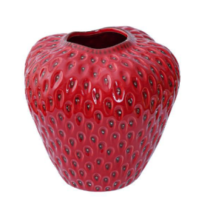 Creative Design Strawberry Ceramic Vase (Option: Small Red)
