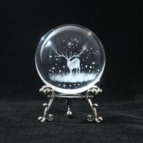 1pc Crystal Ball Art Decoration; Decoration Craft; Crystal Ball Valentine's Day Gifts Birthday Gifts (Color: Deer, size: Silver)