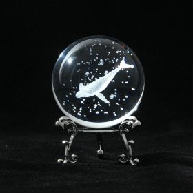 1pc Crystal Ball Art Decoration; Decoration Craft; Crystal Ball Valentine's Day Gifts Birthday Gifts (Color: Whale, size: Silver)