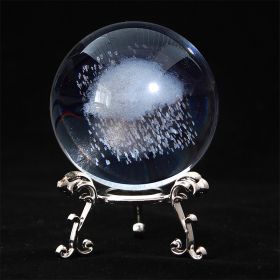 1pc Crystal Ball Art Decoration; Decoration Craft; Crystal Ball Valentine's Day Gifts Birthday Gifts (Color: Nimbus, size: Silver)