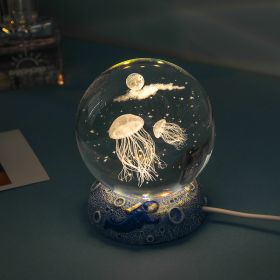 Stars And Seas; Ocean Series Crystal Ball Ornaments; Night Lights; Bedroom Desktop Decorations; Creative Birthday Gifts (Items: Dream Jellyfish)