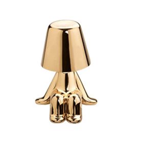 Bedside Touch Control Table Lamp;  Creative Little Golden Man Decorative Thinker Statue LED Desk Lamp (Color: Style 1)