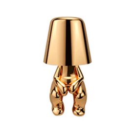 Bedside Touch Control Table Lamp;  Creative Little Golden Man Decorative Thinker Statue LED Desk Lamp (Color: Style 2)