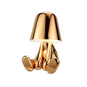 Bedside Touch Control Table Lamp;  Creative Little Golden Man Decorative Thinker Statue LED Desk Lamp (Color: Style 3)