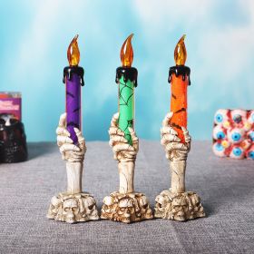 Halloween Led Lights Horror Skull Ghost Holding Candle Lamp Happy Holloween Party Decoration For Home Haunted House Ornaments By  Super Deals (Color: Purple)