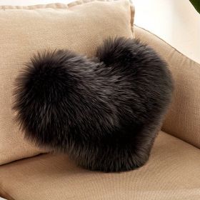 1pc Love Heart Plush Pillow - Soft and Cozy Indoor Sofa Chair Bed Cushion for Home Decoration - Removable and Machine Washable (Color: Dark Gray, size: 40*50cm/15.7*19.7")