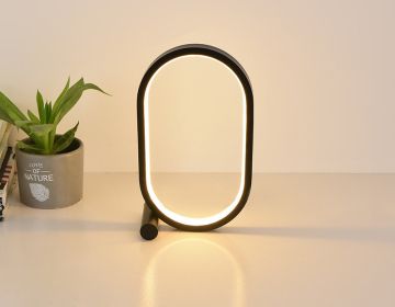 Usb Plug-In Lamp Oval Acrylic Lamp Touch Control Dimmable Modern Simple Creative Night Lamp Bedside Reading Lamp Desk Table Led (Electrical outlet: USB, Color: Black)