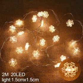 2M 20LED Santa Claus Snowflake LED Light String Christmas Decoration For Home Xmas Tree Ornament 2022 Navidad Kids Gift New Year (Color: as pic B)