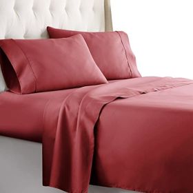 Twin Size Sheets Set - Bedding Sheets & Pillowcases w/ 16 inch Deep Pockets - Fade Resistant & Machine Washable - 3 Piece 1800 Series Twin Bed Sheet S (Piece Type: 3 Piece 1800 Series Twin, Color: Red)