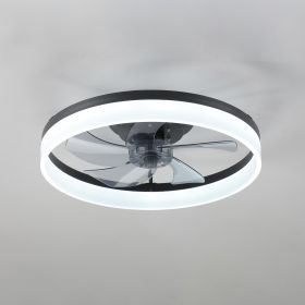 Ceiling Fan with Lights Dimmable LED (Color: Black White)