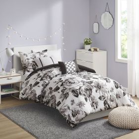 Floral Print Comforter Set (Color: as Pic)