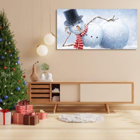 Framed Canvas Wall Art Decor Painting For Chrismas, Cute Lying Snowman Painting For Chrismas Gift, Decoration For Chrismas Eve Office Living Room, Bed (Color: as Pic)