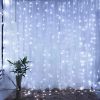 Christmas Lights Curtain Garland Merry Christmas Decorations For Home Christmas Ornaments Xmas Gifts Navidad 2024 New Year Decor White Color