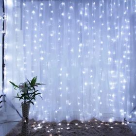 Christmas Lights Curtain Garland Merry Christmas Decorations For Home Christmas Ornaments Xmas Gifts Navidad 2024 New Year Decor White Color (size: 3Mx3M 300LED)