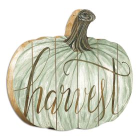 "Harvest" By Artisan Cindy Jacobs Printed on Wooden Pumpkin Wall Art (Color: as Pic)