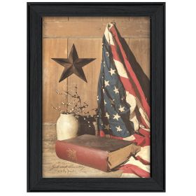 "God and Country" By Billy Jacobs, Printed Wall Art, Ready To Hang Framed Poster, Black Frame (Color: as Pic)