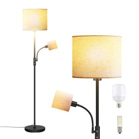 67.32In Mother Daughter Floor Lamp with Linen Shade 3200K Brightness 360¬∞ Adjustable Reading Light Modern Decoration Standing Lamp for Living Room Be (Color: Beige)