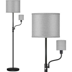 67.32In Mother Daughter Floor Lamp with Linen Shade 3200K Brightness 360¬∞ Adjustable Reading Light Modern Decoration Standing Lamp for Living Room Be (Color: Grey)
