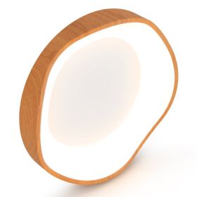 24W Modern LED Mount Ceiling Light with Wood Pattern and Metal Frame (Color: Natural)