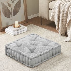 Poly Chenille Square Floor Pillow Cushion (Color: as Pic)