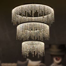 Fancy hanging ceiling lamps luxury modern pendant light crystal chandelier (Color: as Pic)