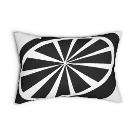 Decorative Lumbar Throw Pillow - Black And White Geometric Pattern (Pillow size: 20" × 14")