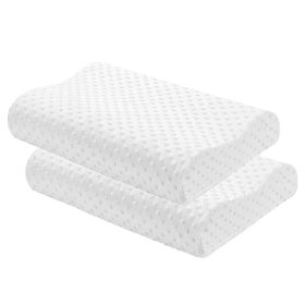 Contour Memory Foam Pillow Orthopaedic Head Neck Back Support Pillow with Cover, 1/2 Pack (Qty: 2, Color: White)