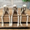1pc Skull Statues Set, Resin Skeleton Shelf Sitters Sitting Figurines, For Home Bookshelf Table Ledge Edge Decorative, Crafts Ornaments,Halloween Don'