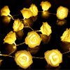 40 LEDs Rose Flower String Lights 10ft Battery Operated Decorative Lights for Anniversary Valentine's Wedding Bedroom
