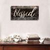 Blessed Home Quote Canvas Wall Art|Brown Wall Decor for Living Room|Blessed is the home Christian Wall Art|Ready to Hang Wall Picture for Dining Room