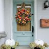 Fall Peony and Pumpkin Wreath, Autumn Year Round Wreaths for Front Door, Artificial Fall Wreath, Halloween Wreath, Thanksgiving Wreath, Maple Leaf Ber