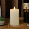 Flameless Flickering LED Candles Battery Operated with 6H Timer, Warm Light Real Wax Pillar Votive 3D Wick Candles, Perfect for Party/Wedding/Home Dec