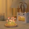 1pc Tulips Gifts For Women Flower Gifts For Her Gifts For Women Birthday Xmas Gift For Mom; Artificial Decor In Glass Dome With Led Light Night Light;
