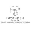 Slant Side Pleat Chandelier Lampshade with Flame Clip, White (Set of 6)