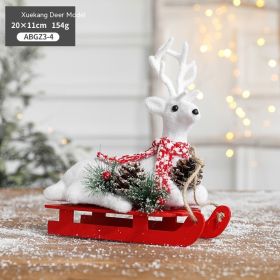 Christmas Snowman Sled Elk Squirrel Polar Bear Decorations Desktop Ornaments (Option: Sled Elk Models 154G)